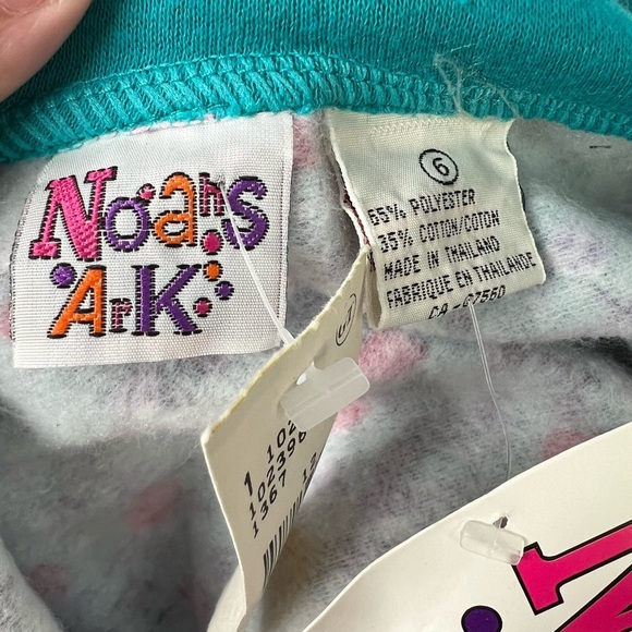 Vintage Noah’s Ark Floral AOP Long Sleeve Top w Collar Blue Pink NWT Girls 6 - Picture 5 of 5